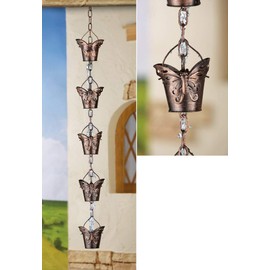SkyMall Decorative Rustic Iron Butterfly Rain Chain