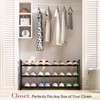 Bumusty 3-Tier Expandable Shoe Rack for Closet, 18“-33” Adjustable Shoe