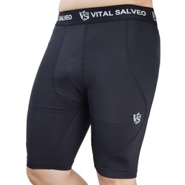Vital Salveo-Men Compression Short Muscle Support for Running and Sports Workout (Small) Black