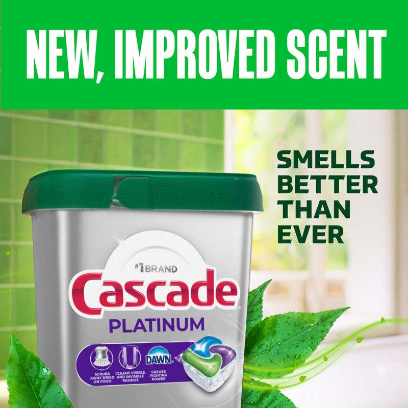 Cascade Platinum Dishwasher Pods, Dishwasher Detergent, Dish Detergent Soap, Fresh,