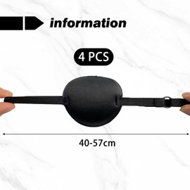 4 Pieces of Single-Eye Blindfolding Eye Mask, Strabismus Training Eye Mask, Sleep Eye Protection Accessories, Role-Playing Accessories, Suitable for Adults and Children.