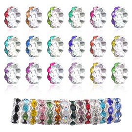 Ouligay 100pcs Rondelle Spacers Beads 12mm Multicolor Spacer Beads Large Hole Beads Spacers for Beaded Pens Beaded Pen Supplies for Jewelry Making Pens for Beads
