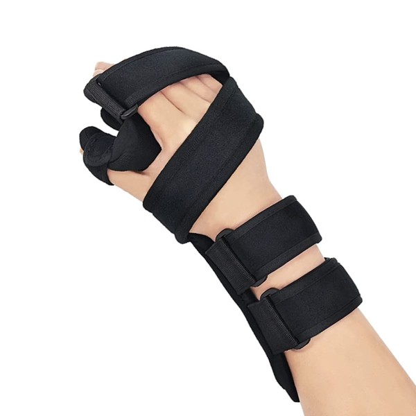 OSK Soft Functional Resting Hand Splint for Flexion Contractures - Stroke Hand Brace- Corrective, Supportive Brace for Correction, Comfort & Pain Relief (Small, Right)