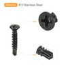 sourcing map ST4.2x25mm Sheet Metal Screws, 100pcs Black Oxide Zinc
