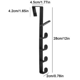 YANWANDEFA 4 Pack Over The Door Hooks Vertical Over Door Hanger Over The Door Towel Rack for Coats Hats Bags Clothes Towels Plastic Black