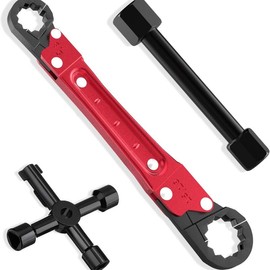 Plumbing Tools, Angle Stop Wrench Angle-On Wrench kit, plumbers wrench Angle Stop Removal Tool for professional plumber Installing New Compression Angle Stop and Removing Compression Ring:_Red