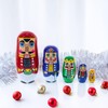 BestPysanky Set of 5 Nutcrackers Wooden Nesting Dolls 5.5 Inches