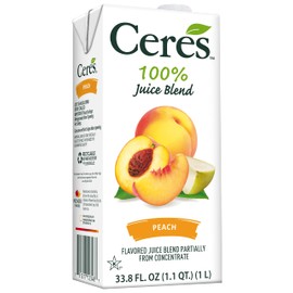 Ceres 100% All Natural Pure Fruit Juice Blend - Delicious Peach Edition - Rich in Vitamin C, No Added Sugar or Preservatives, Cholesterol Free, Gluten Free - 33.8 FL OZ (Pack of 6)