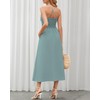 BTFBM Women 2025 Summer Spaghetti Strap Midi Dress Sleeveless V