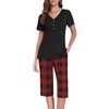 Anyally Women's Pajama Set Plus Size Short Sleeve Top and