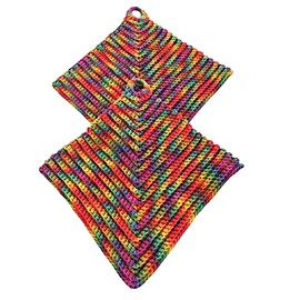 dicke klassische gehäkelte Topflappen, ca. 19 x 19 cm - bunt