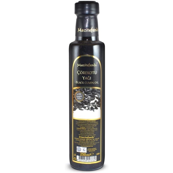 Huile de graine de Nigelle Pure vierge 250 ml Cumin Noir (habachiya).1 unité Première Pression à froid 100% pure et végétale certifiée ISO 9001 et ISO 22000