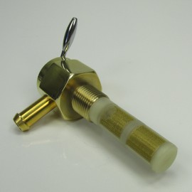 POLISHED BRASS Motorcycle 3/8" NPT HI-FLOW Petcock RIGHT 90 Degree Fuel Outlet Valve - For 3/8" ID Fuel Hose - Replaces Pt # 62125-55B on PRE-1975 Harley FL FX XL Models