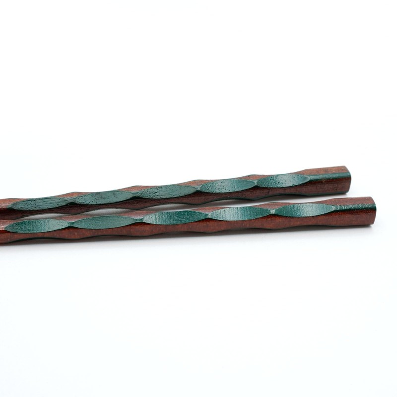 Hyozaemon Wakasa Lacquer Chopsticks Tortoise Shell Carving Large 9.3 inches