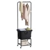 ELYKEN Laundry Cart with Hanging Rack, Rolling Laundry Hamper with