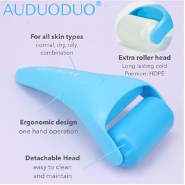 AUDUODUO® Premium Ice Face Roller with Extra Roller for Long Lasting Cold, Ice Roller for Face, Neck, Body, Cold Therapy for Face and Eye Swelling