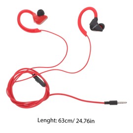 SHINEOFI Sports Earpiece Comfortable Ear Headset for Running Cycling Fitness and Hiking Lightweight Design with Jack for Wide Device Compatibility Red Color