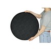 HofferRuffer Large Round Serving Tray 24'', Elegant Faux Leather Circle
