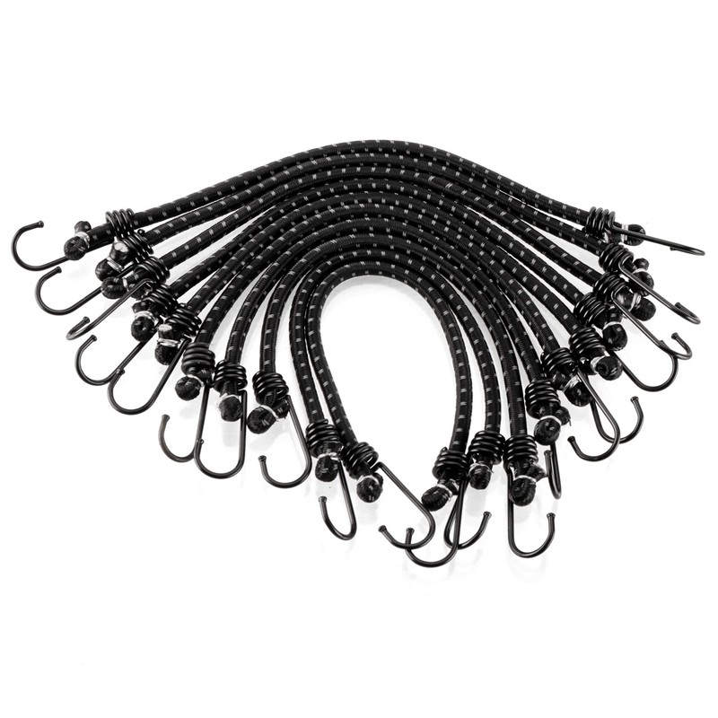 com-four® 10-piece set of rubber straps with reflective strips -