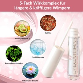 Sensitive Eyelash Serum without Hormones for Strong and Fast Eyelash Growth - Vegan with Biotin and Peptides for Long and Thick Eyelashes Dermatologically Tested 3 ml