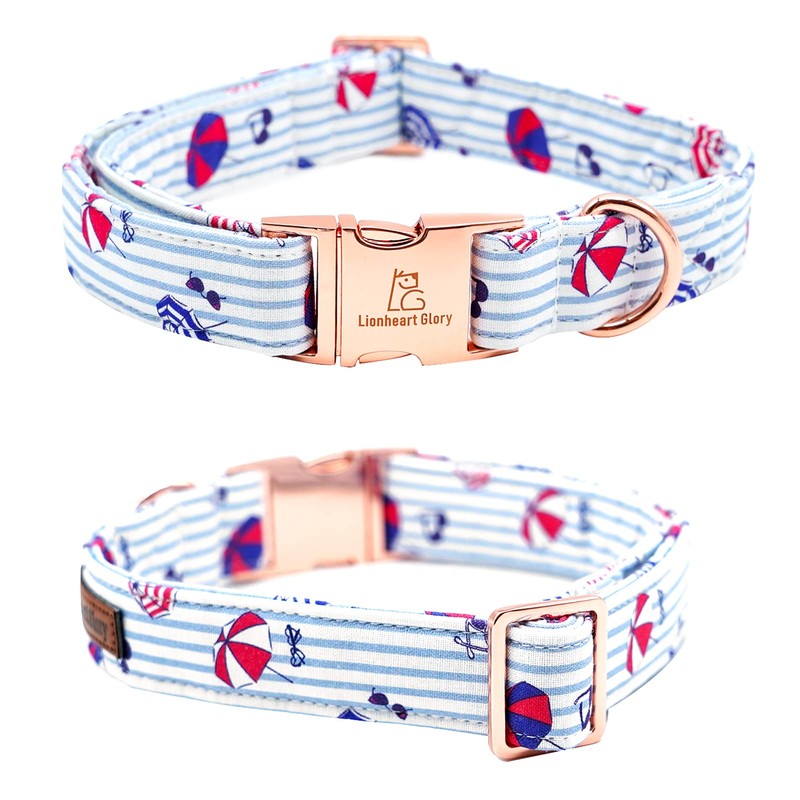 Lionheart glory Dog Collar, Summer Dog Collar Stripe Boy Dog