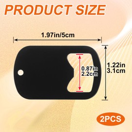 BEIQIYA 2pcs Flat Bottle Openers, Portable Customized Manual Bottle Opener, Stainless Steel Cap Opener for Kitchen Restaurant Bar Party- Black