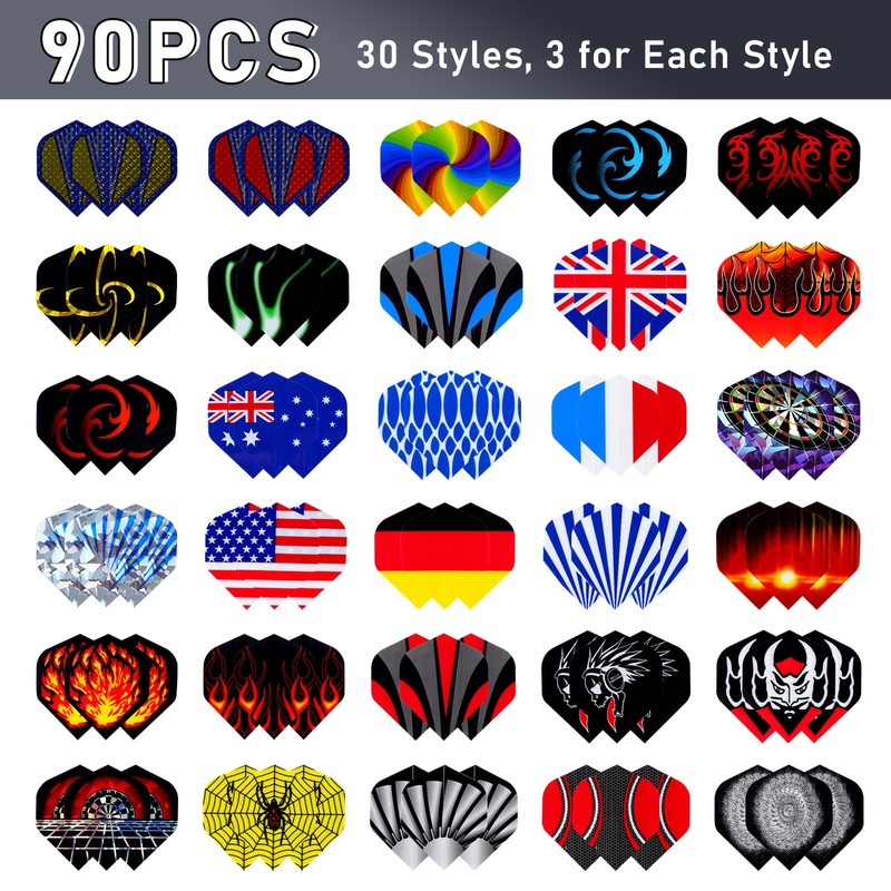Runmeihe Standard Dart Flights 50 Sets Random 30 Sets, 90