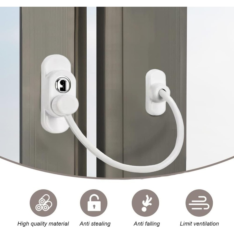 WLSANX 2 pcs Door and Window Opening Restrictor,Sliding Window Security