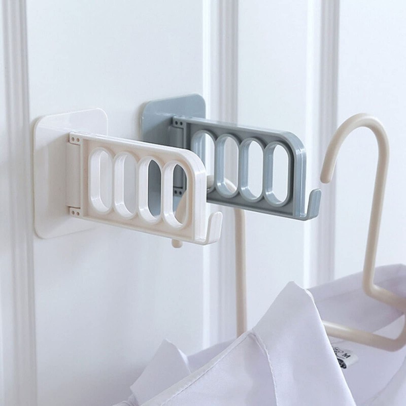 4 Hole Clothes Rack, Plastic Wall Mounted Clothes Storage Rack
