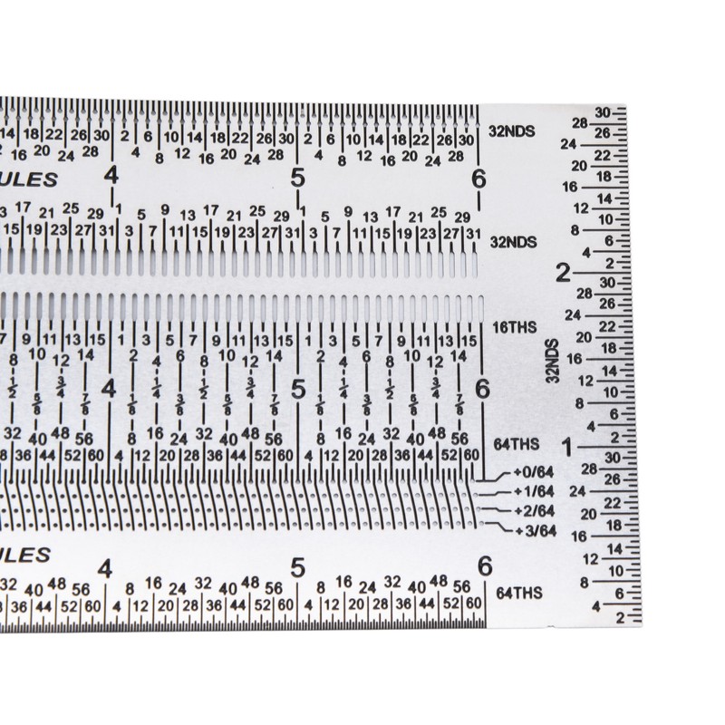 T Rule Stainless Steel Silver Scribing Ruler Woodworking Measuring Tool