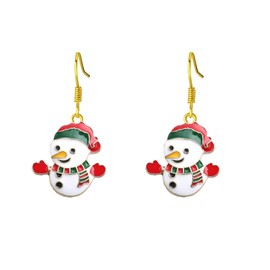 GAUEIOUR Christmas Scarf gloveshat Snowman Earrings,Vintage Versatile Minimalist Trendy Earrings,Cartoon Cute Style Creative Party Alloy Earrings