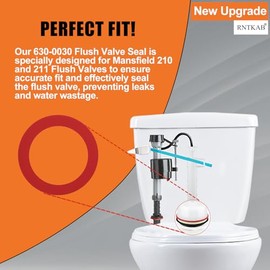Flush Valve Seal for Mansfield 210/211 Flush Valve - 2-Pack Toilet Gasket Replacement Parts - Upgraded Leak-Proof Silicone 630-0030 Seal