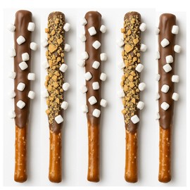 Chocolate-Covered S’mores Pretzel Rods – 16 Pack | Individually Wrapped, Made-to-Order, Crunchy Pretzels Dipped in Milk Chocolate with Mini Marshmallows & Graham Cracker Crumbs