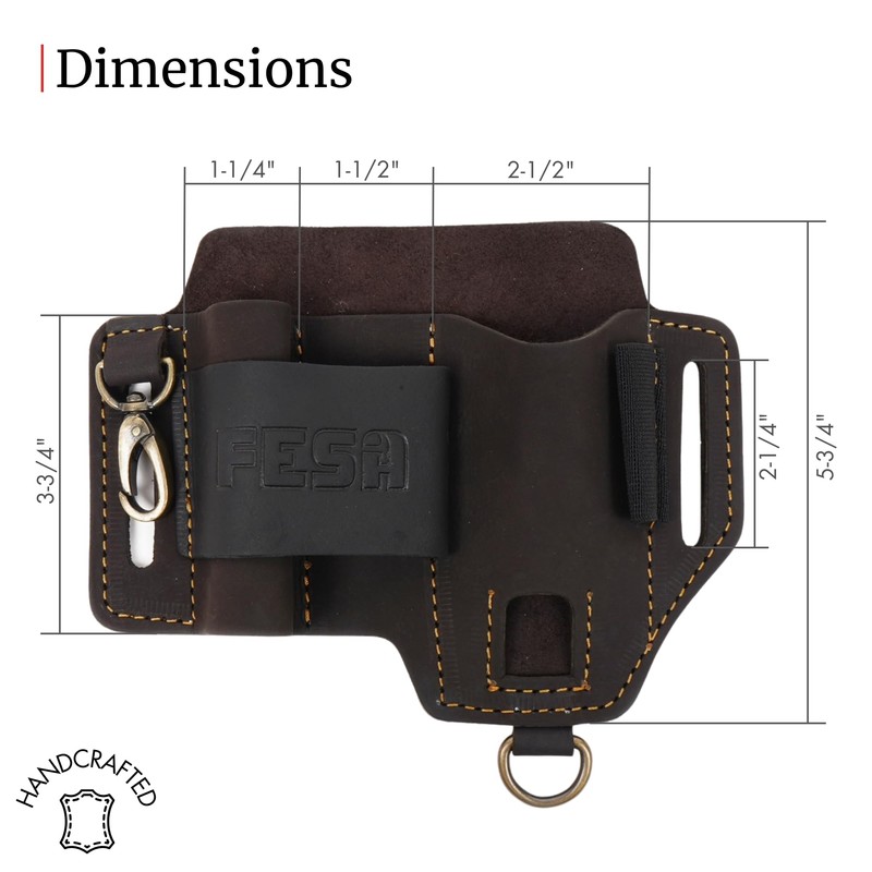 FESA EDC Leather Multitool Sheath - Top Grain Leather EDC