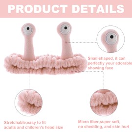 SPA Face Wash Headband, Palm and Snail Hair Bands, Skincare Headband,Soft Cute Cartoon Women Elastic Hair Band Accessories for Makeup Washing Face Shower Beauty Skincare(Pink)