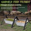 PKNYBZH 2 Pack Heavy-Duty Livestock Feeder Trough, Stainless Steel Goat
