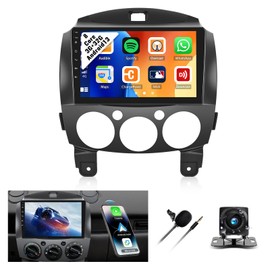 [3+32G] 8 Core Android 13 Car Stereo for Mazda 2 2007-2014 with Wireless Carplay&Android Auto,9 Inch Touch Screen Car Radio with Bluetooth AM/FM/RDS HiFi DSP EQ WiFi GPS Dual USB+Backup Camera