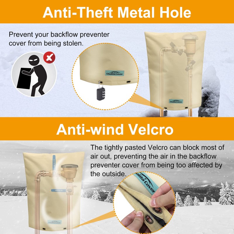 Cholila Cover Backflow Preventer Cover Insulated (5˚F) with Thicker 7