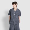 JAJU [JAJU] Men's Seersucker Pattern 5-Inch Pajama Set_Light Navy