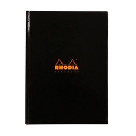Rhodia - Ref 119231C - Hardback Casebound Business Book (192 Pages) - A5 Size, Lined Rulings, 90gsm Vellum Paper, Year Planner on the Inside Front Cover - Black Cover