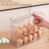 3 Tier Transparent Egg Box, 30 Fridge Organiser with Folding