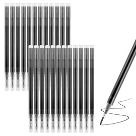 24 Pcs Erasable Pen Refills, Compatible with Pilot Frixion Pens, Blue Ink, 0.5 mm Stainless Steel Tip Erasable Rollerball Pen - Smooth, Durable Writing Experience (24-Black)