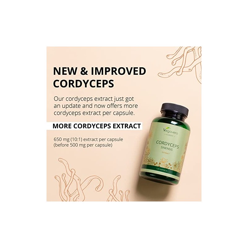 Cordyceps Sinensis Vegavero® | 650 mg (10:1) CS-4 Extract 40%