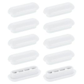 sourcing map 10Pcs Toilet Seat Buffer, Anti-Slip Plastic Toilet Seat Bumper, Universal Buffer Toilet Lid Rubber Bumpers for Home Hotel, White