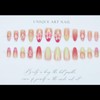 24Pcs Spring Summer Floral Press on Nails Medium Almond Fake