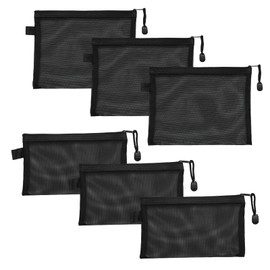 YUYUDEHM 6 Pack Mesh Zipper Pouch Bags, Travel Organizer Bags, Mesh Cosmetic Bags, Toiletry Bag