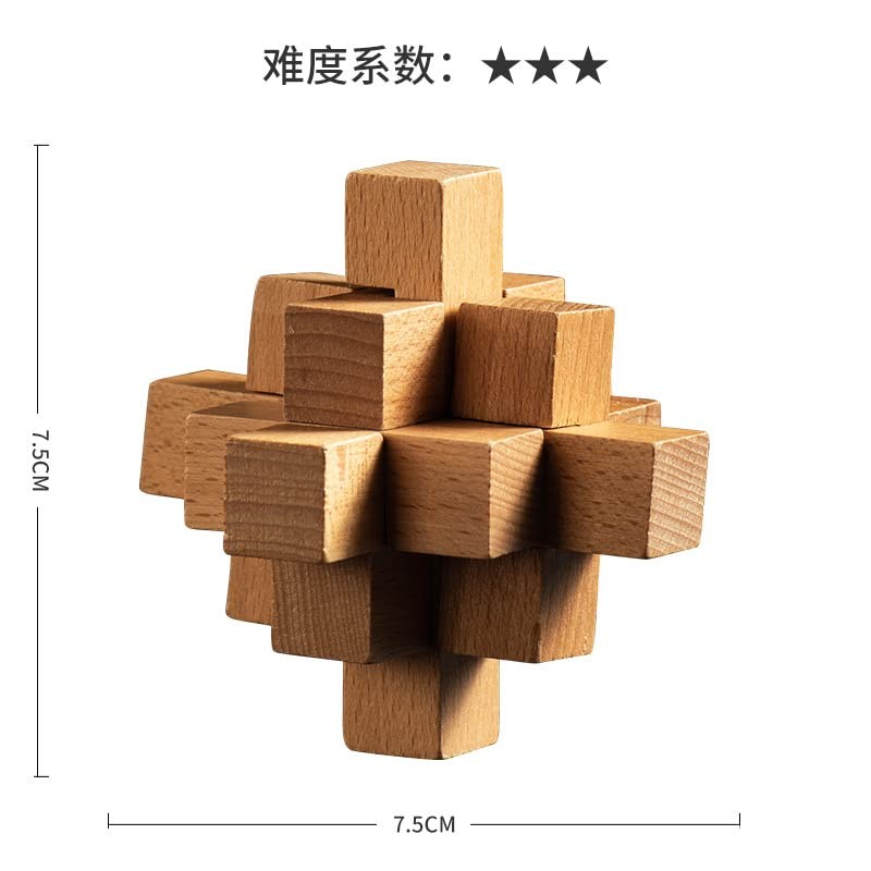 BM-STORE Wooden Puzzle, Killing Time, 3D Puzzle, Stress Relief, Toy