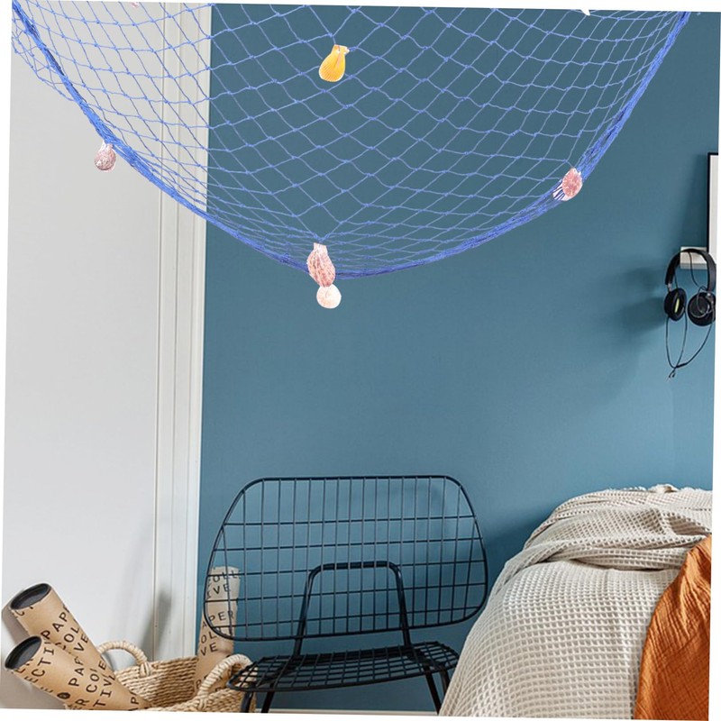 ORFOFE Fish Net Wall Decor Decorative Fishing Net Nautical Wall