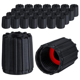 MEAJOO 30PCS Plactic Tire Valve Stem Caps, Leak-Proof Air Protection, with O-Ring Rubber Seal, Universal Tyre Valve Dust Caps for Cars, SUV, Trucks, Bikes, Motorcycles, Bicycles(Black)