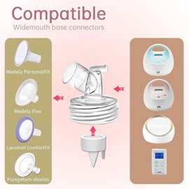 PumpMom-us - Conector de boca ancha para bomba Spectra S1 S2 9 Plus, conector Widemouth compatible con Medela PersonalFit Shield y Lansinoh Brida Protector de reflujo Base